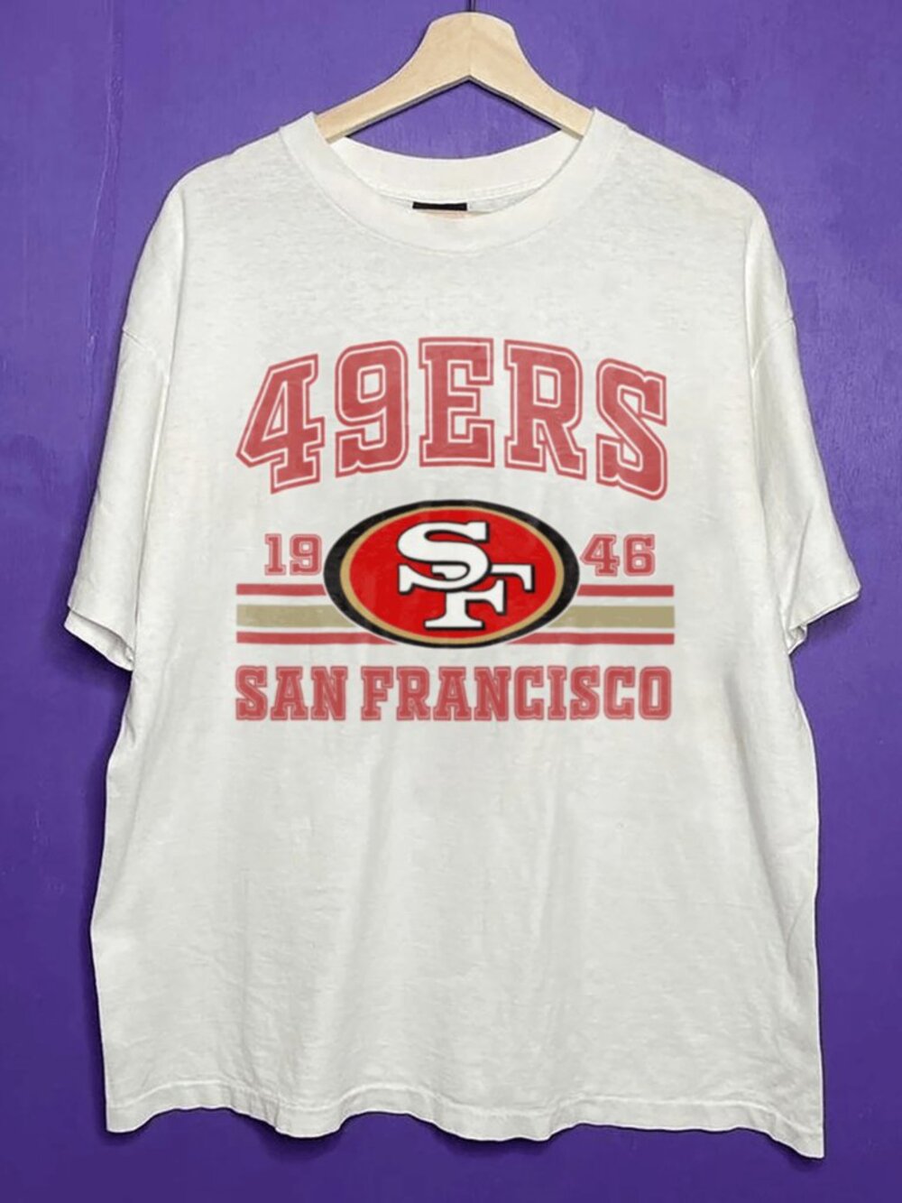 Vintage San Francisco 49ers Big Logo Football Shirt, Retro 49ers NFL Style Shirt